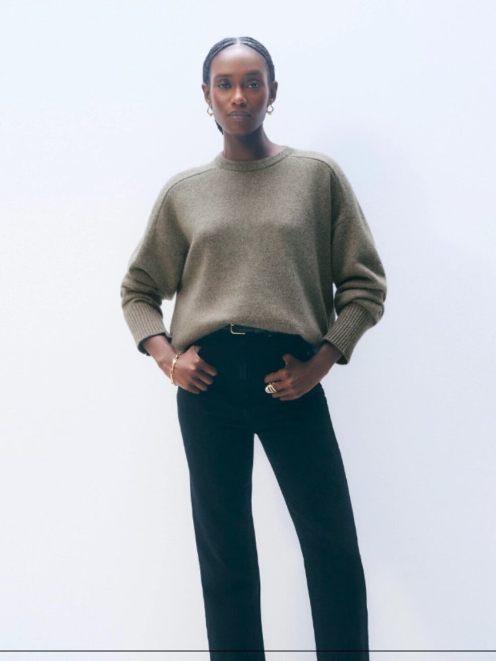 NEW White + Warren Cashmere Saddle Sleeve Crewneck sweater - Picture 6 of 8